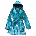 Imperméable à capuchon bleu PU pour adulte